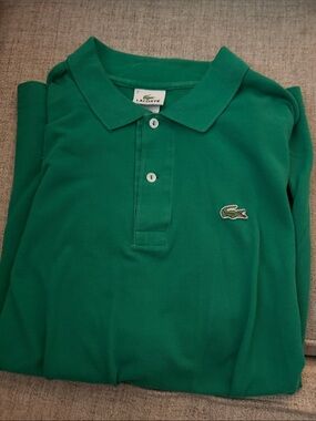 Lacoste Men’s Green Pique Polo with Crocodile Logo